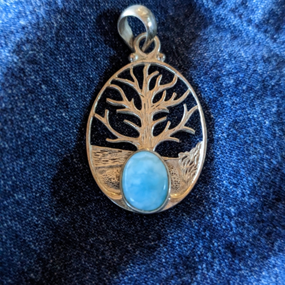 Silver Tree Pendant with Laimar